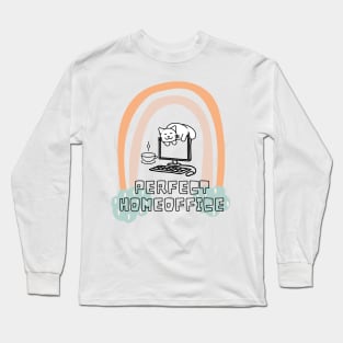 Perfect Homeoffice with Cat and Coffee Long Sleeve T-Shirt